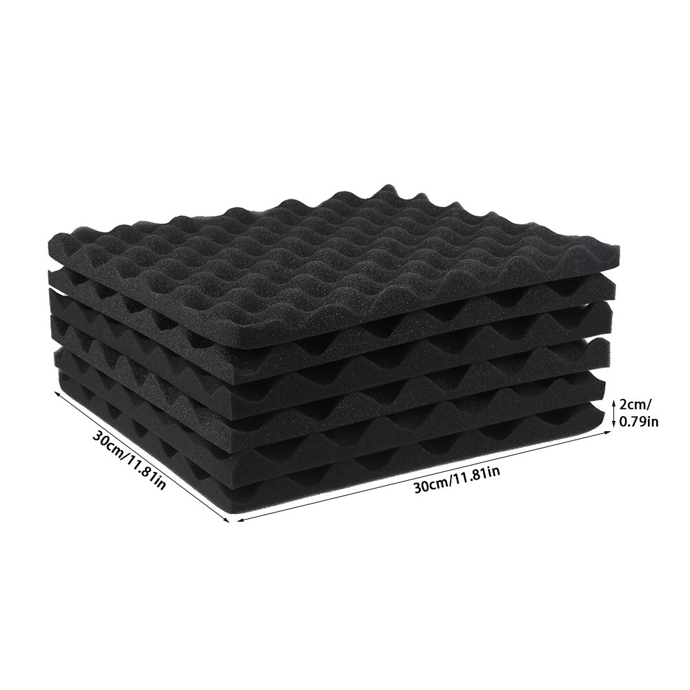 6 Acoustic Wall Panel Tiles Studio Sound Proofing Insulation Foam Pads Home Decor