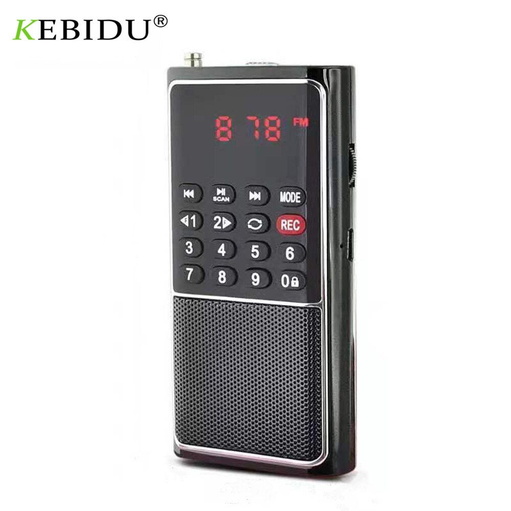 Mini Portable FM Radio Handheld Digital Display Multifunctional TF Speaker USB MP3 Player Rechargeable Upgraded With Antenna