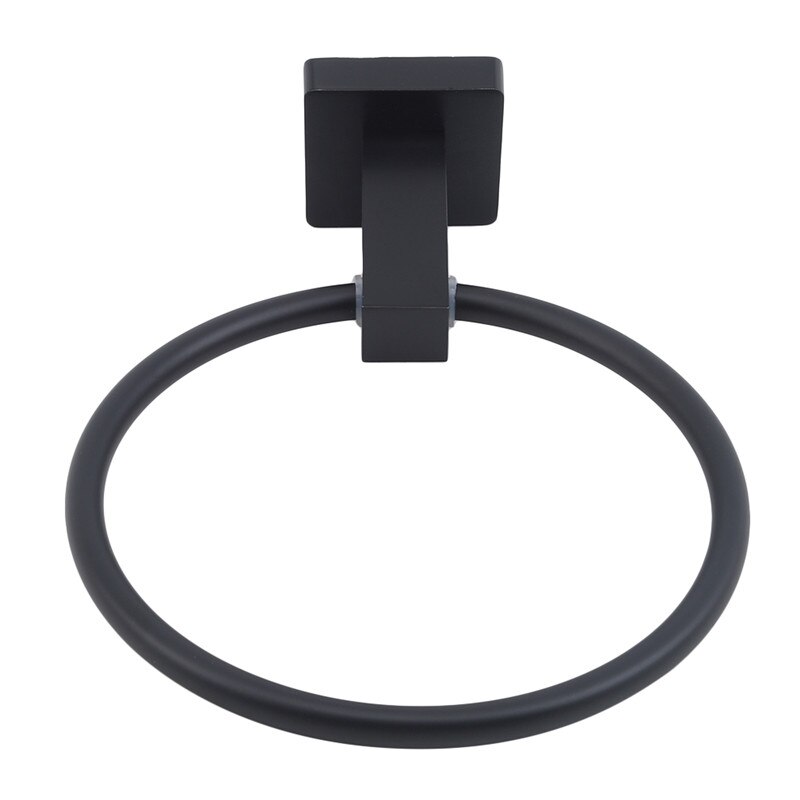 Toallero redondo de acero inoxidable mate negro a prueba de herrumbre para baño colgador de toallas montado en la pared