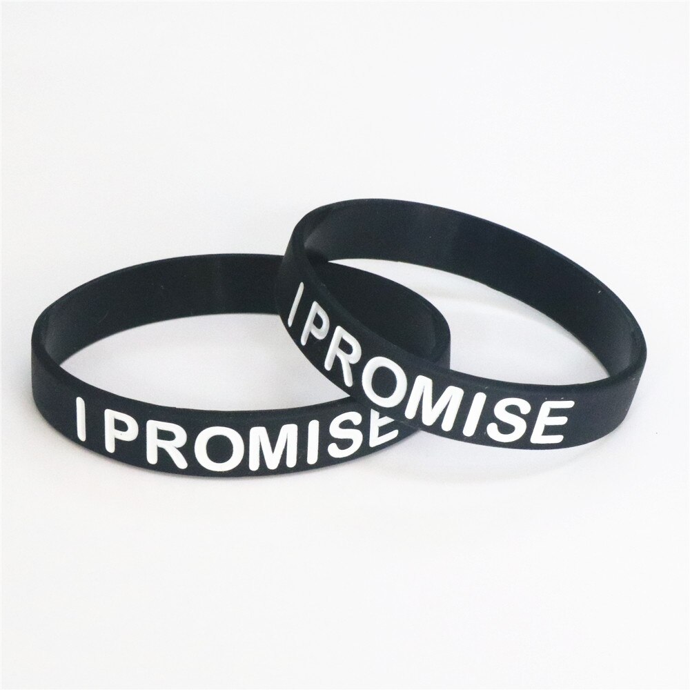 4P I Promise bracelet Basketball Sports Wristband Silicone Gym Fitness Power Bands Energy Bracelets For Man Women jewelry SH053: Black