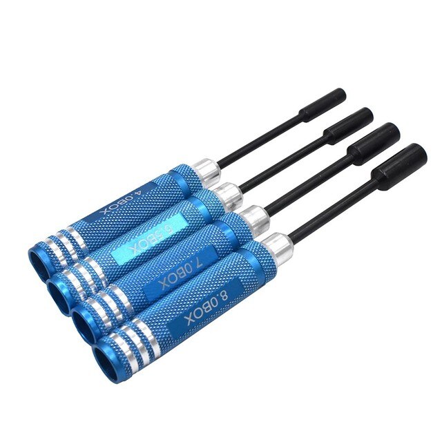 Sechskant Steckschlüssel Set - 4-teilig Für RC Autos Und Modellbau (4.0-8.0mm)