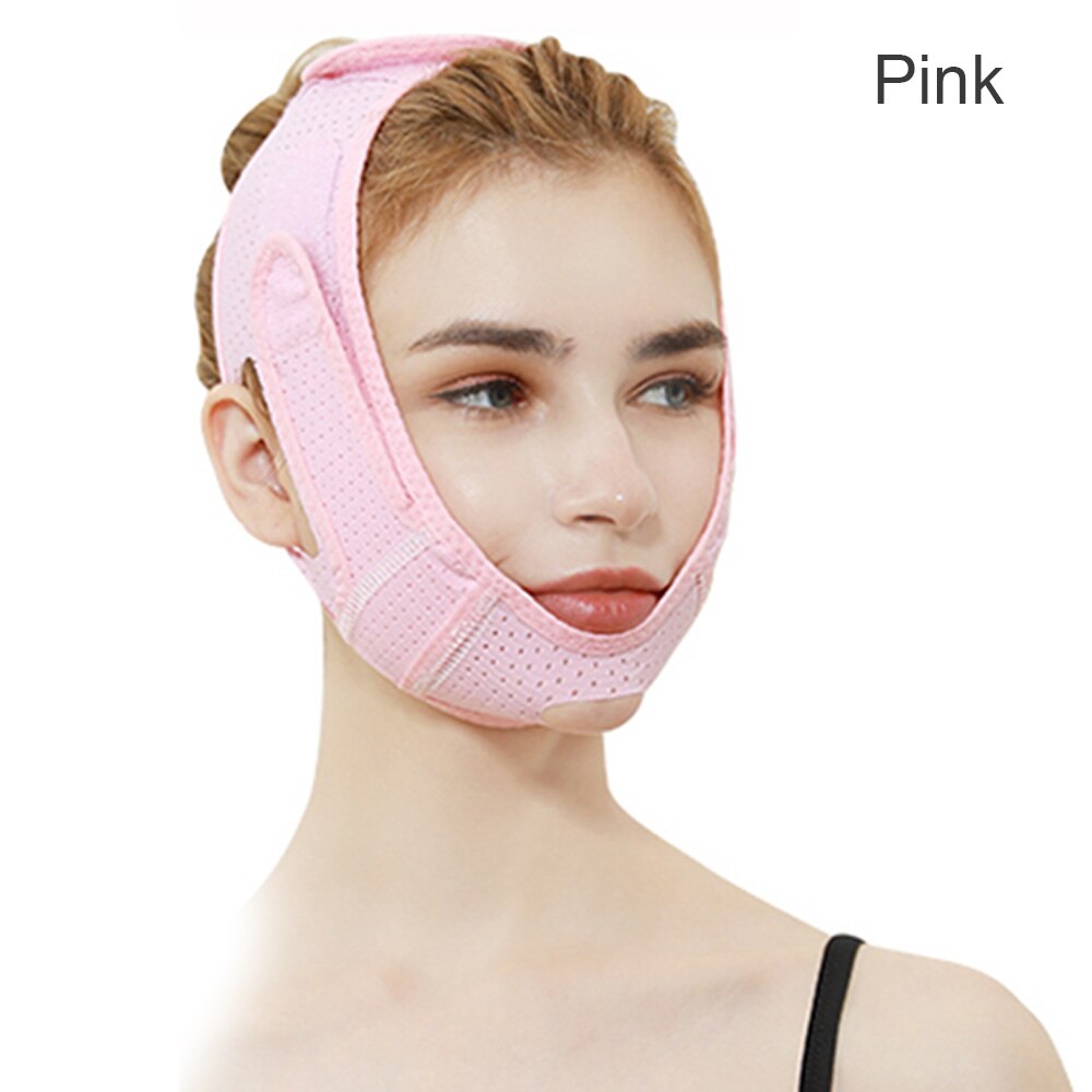 Åndbar opstrammende øjeblikkelig ansigtsløftmaske ansigtsløftningsværktøj hvid tynd og let 360 ° elasticitet ansigtsløftningsbandage: Type 1 lyserød