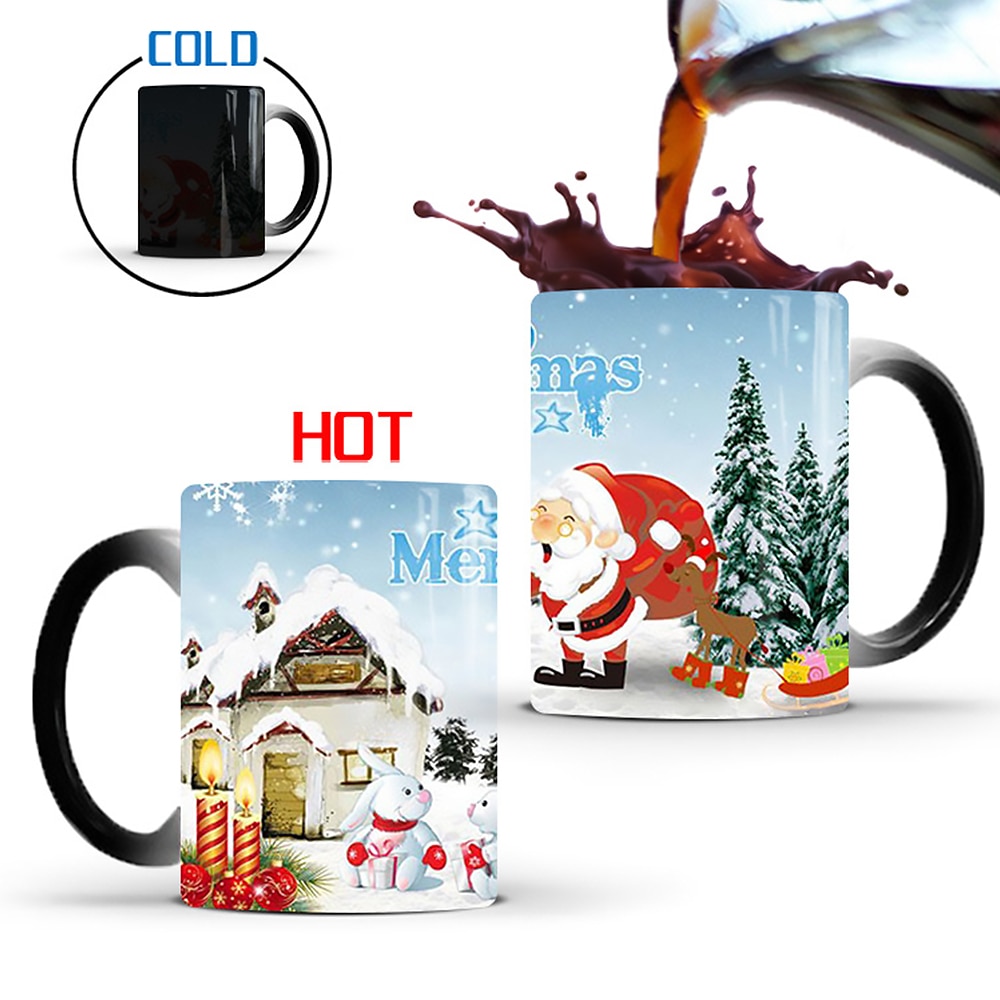 340Ml Kerst Keramische Kleur Veranderende Cup Koffie Mok