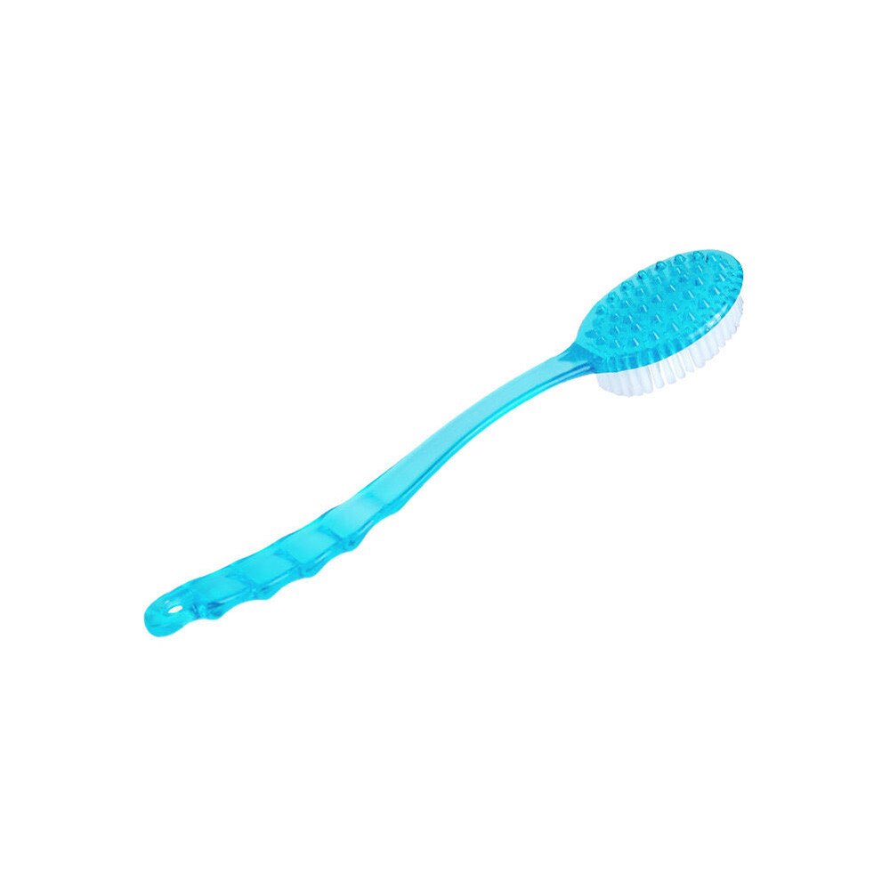 Ducha de baño de plástico de mango largo, cepillo para espalda, depurador, limpieza de la piel, cepillo de masaje, cepillos de esponja, ducha de espalda, fácil limpieza: Azul