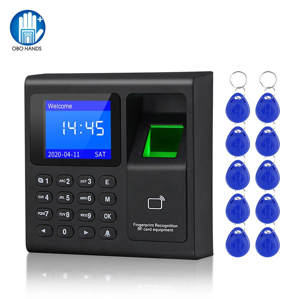 1.8 tommer biometrisk fingeraftryk tidsregistreringssystem uroptager optageapparat elektronisk maskine  f30