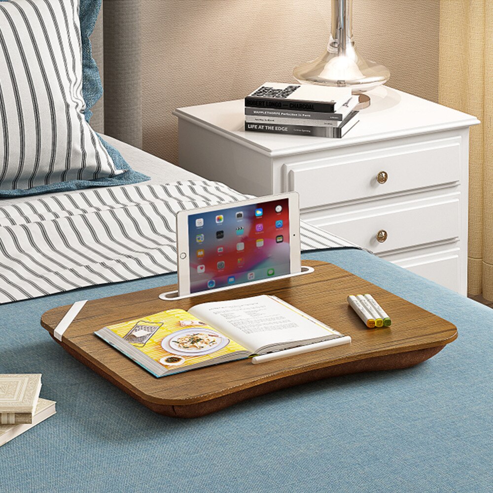 Portable 47X38CM Handy Lap Tray Laptop Table Outdoor Learning Desk Lazy Tables Laptop Stand Holder: Dark Purple