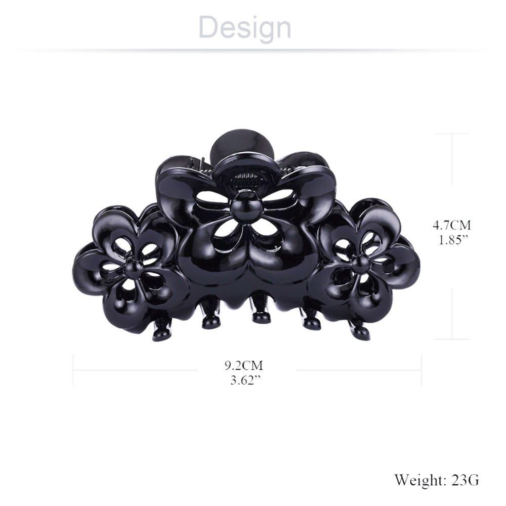 Zwart Grote Haar Claws Hoofddeksels Grote Haar Clip Krab Accessoires Acryl Haarspeld Paardenstaart Houder Klemmen Voor Vrouwen Douche Baden