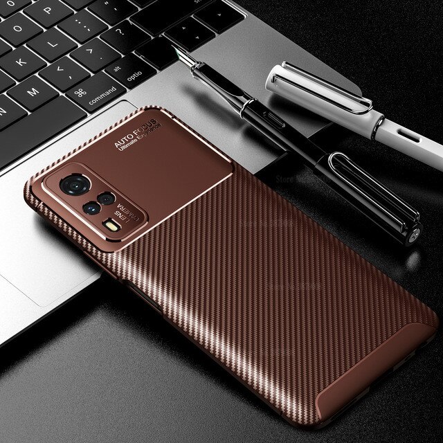 Pu Carbon Fiber Siliconen Gevallen Voor Vivo Y31 6.58 &#39;&#39;Soft Shockproof Telefoon Cover Voor Vi Vo Y31 Y 31 31y V2036 Coques Fundas: 2 / for vivo y31