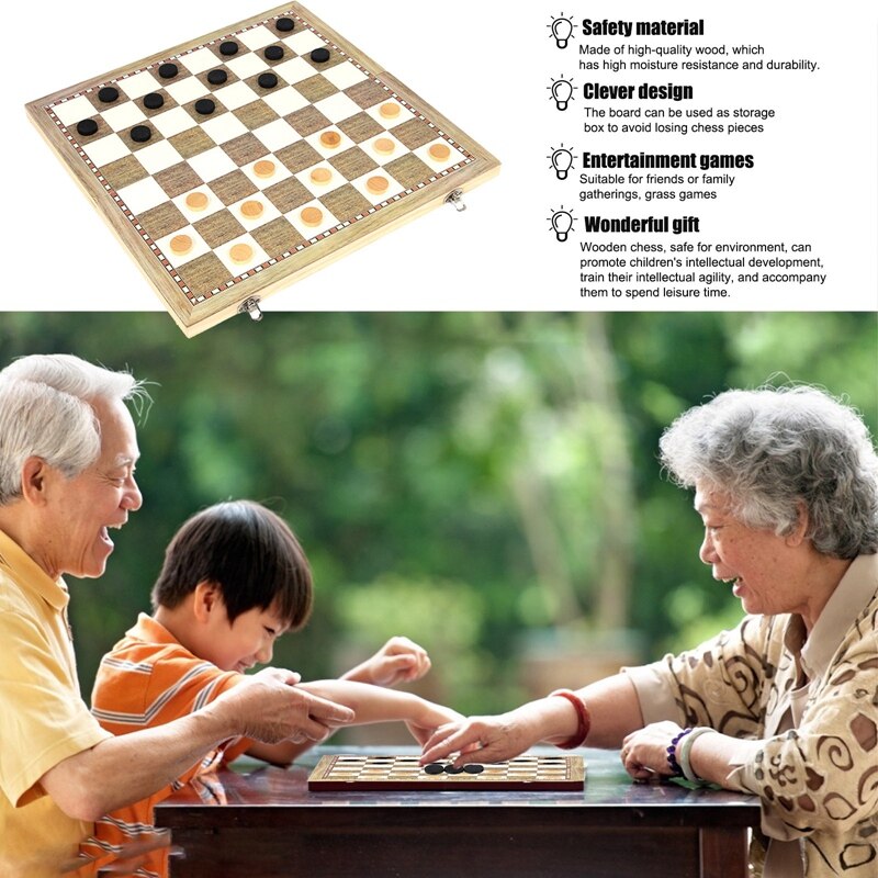 3 w 1 drewniane szachy i warcaby zestaw magnetyczna plansza robić szachów zestaw dla dzieci dorośli podróże przenośne składane zestawy szachowe