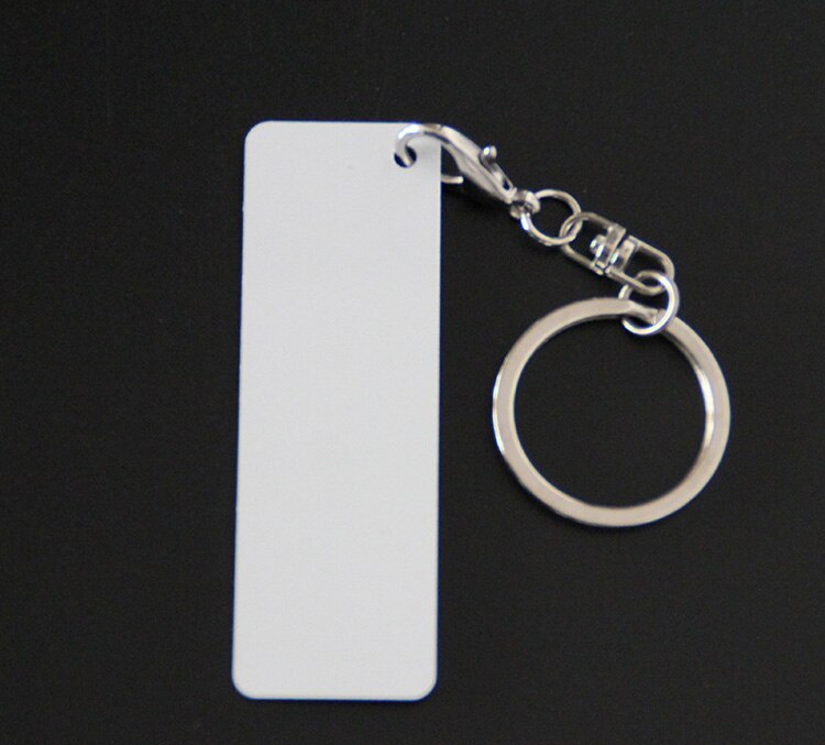Llavero en blanco sublimación de aluminio de metal llavero dos imprimible 50 unids/lote: rectangle