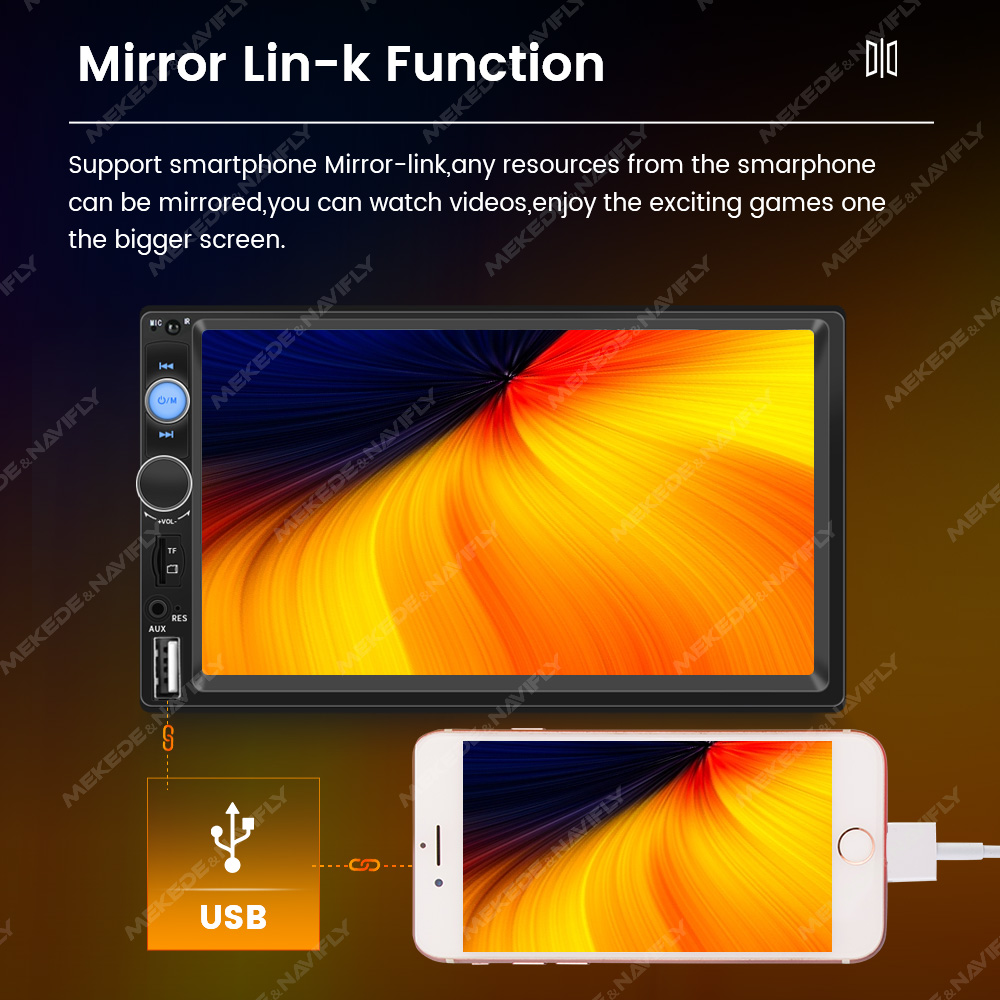 Car Multimedia Player Radio Stereo Player 7 inch For Universal EU Warehouse BT HD Music USB/TF FM Radio Plug And Play All In One