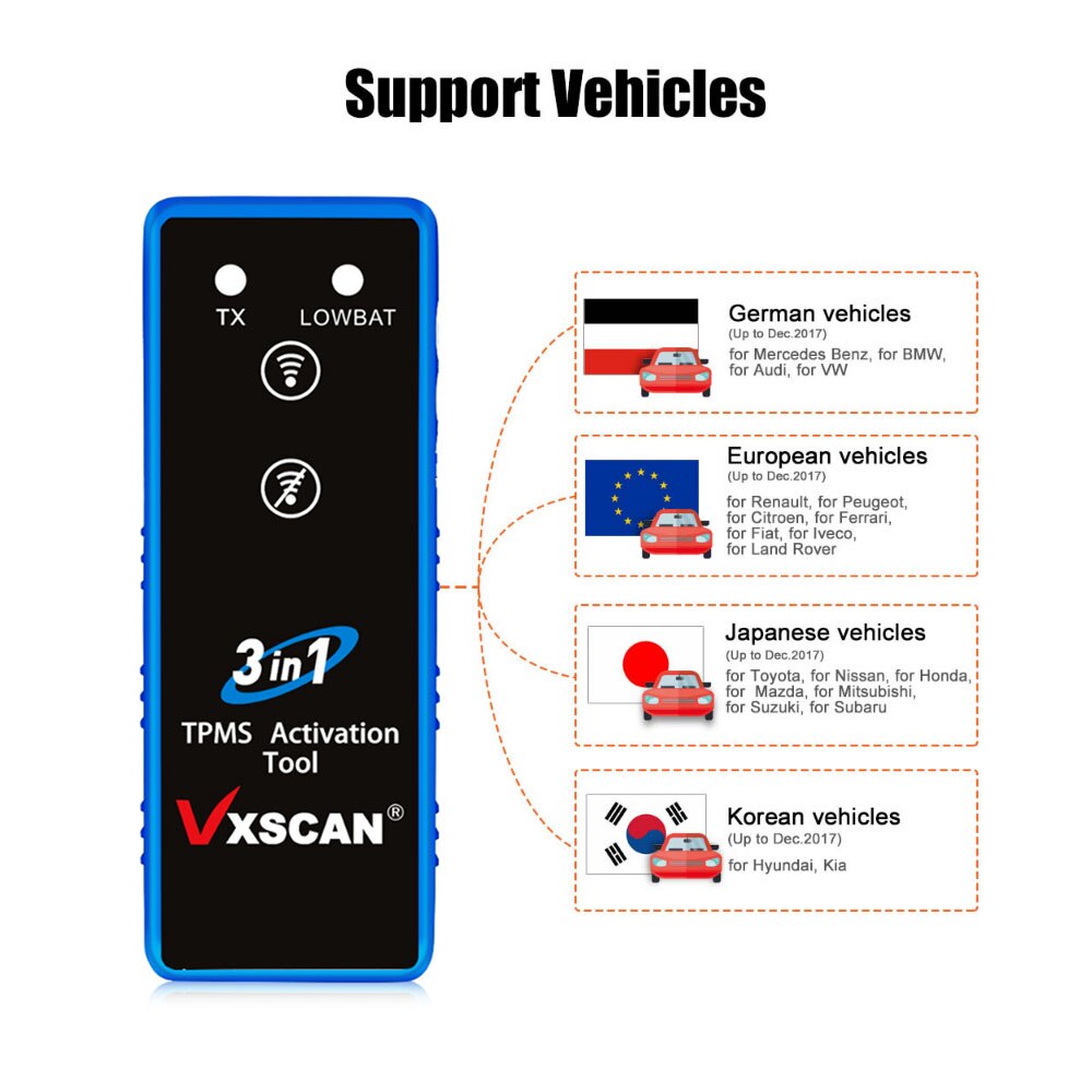 VXSCAN – outil d'activation TPMS de pression des pneus 3 en 1, pour TOYATA/GM/FORD