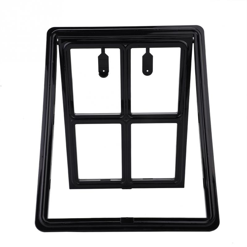 Automatic Magnet Lockable Plastic Pet Dog Cat Door for Screen Window Security Flap Gates Enter Freely Plastic Pet Dog Cat Door: black