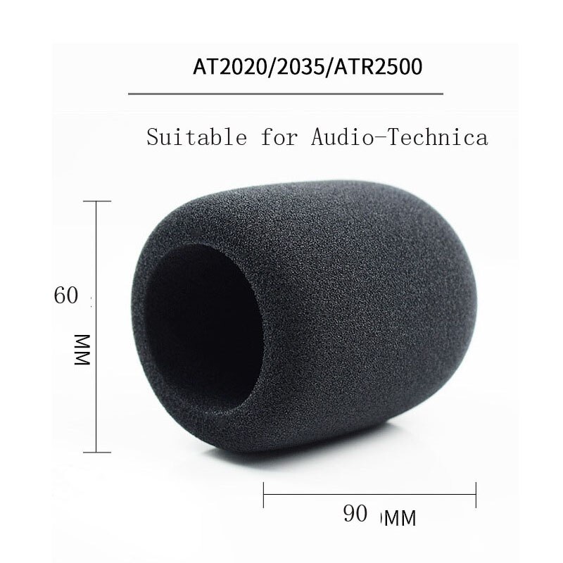 Foam Microphone Windscreen for Audio-Technica AT2020 ATR2500 AT2035 condenser microphones- as a pop filter for the microphones