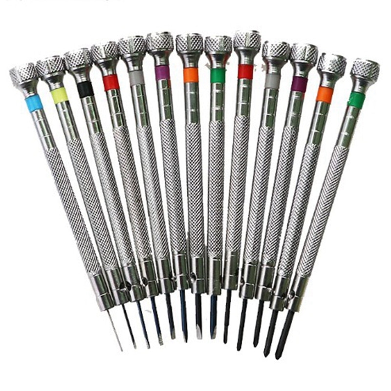 0.6Mm-2.0Mm 13Pcs Watchmakers Screwdrivers Set Watch Glasses Flat Blade Assort Slotted Flat Screwdrivers Set, Jewellers Wa