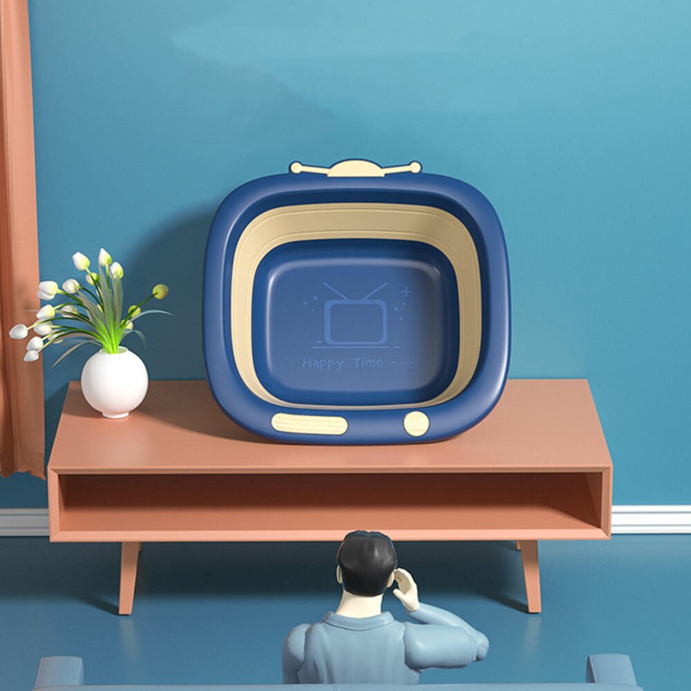 Portable and Collapsible Foldable Baby Wash Basin Household Folding Basin Cartoon Washbasin for Bedroom