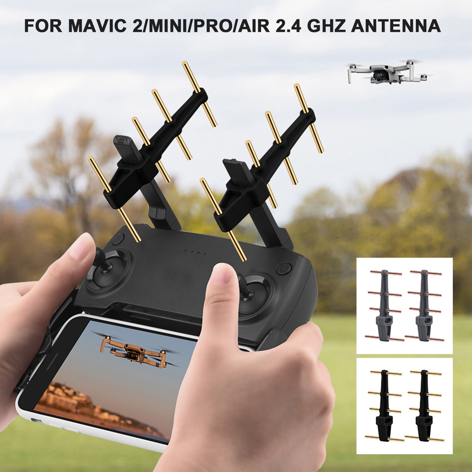 BRDRC Universal- Palette Verlängerung Yagi Antenne Signal Verstärker Booster für DJI Mavic 2 Mini Profi Phantom 4 Profi Fernbedienung antenas