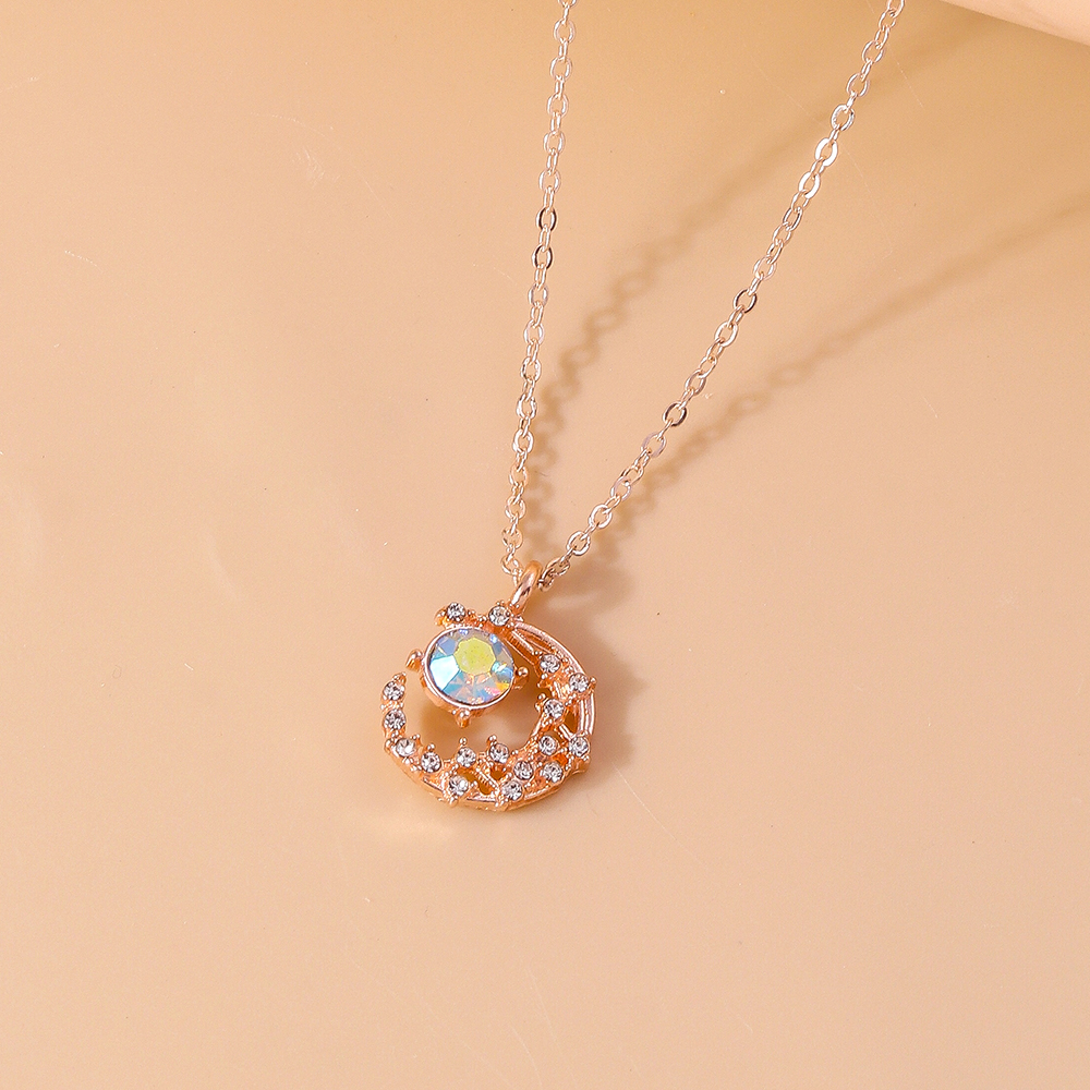 Aihua Mooie Gouden Kleur Wijn Rode Kers Hanger Ketting Voor Vrouwen Persoonlijkheid Ketting Bruiloft Sieraden Verjaardagscadeautjes: Blue Zinc Plated
