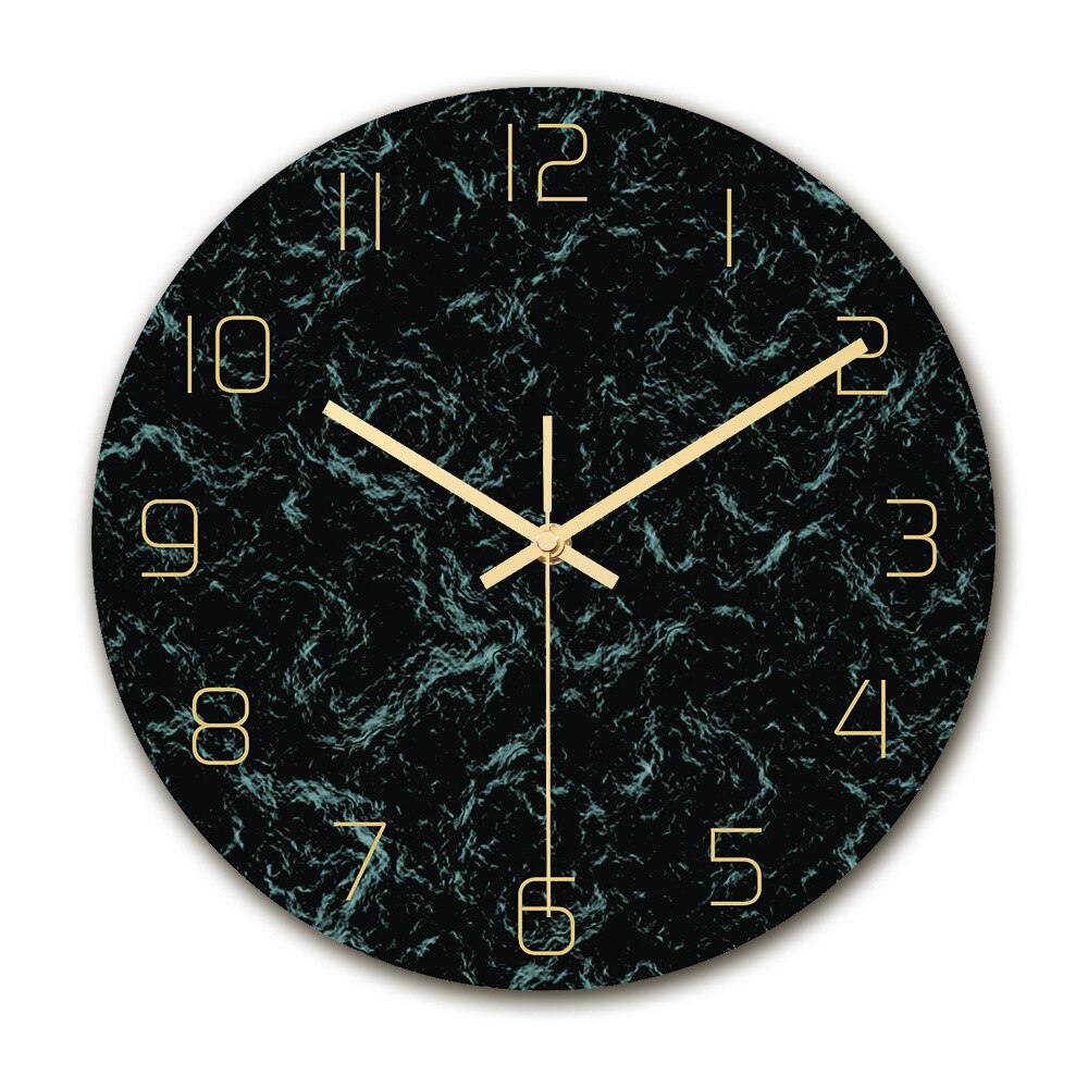 30CM Acrylic Wall Clock Quartz Analog Marble Clock 3D Chic Marble Print Modern Round Wall Watch Nordic Creativity Home Decor: 005