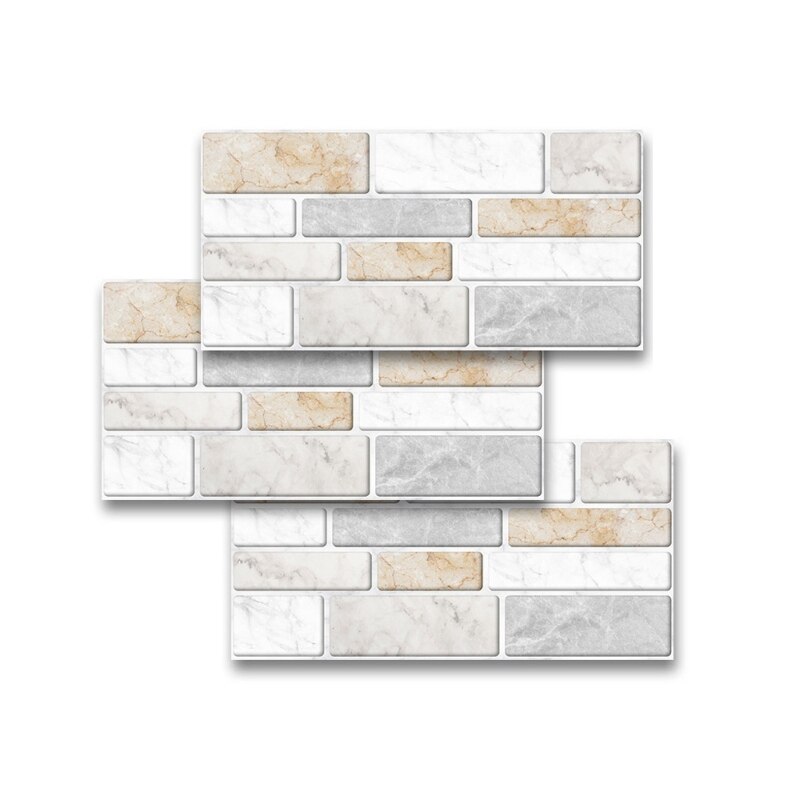27pcs Imitation Marble Brick Tile Stickers DIY Self Adhesive Kitchen Floor Wall