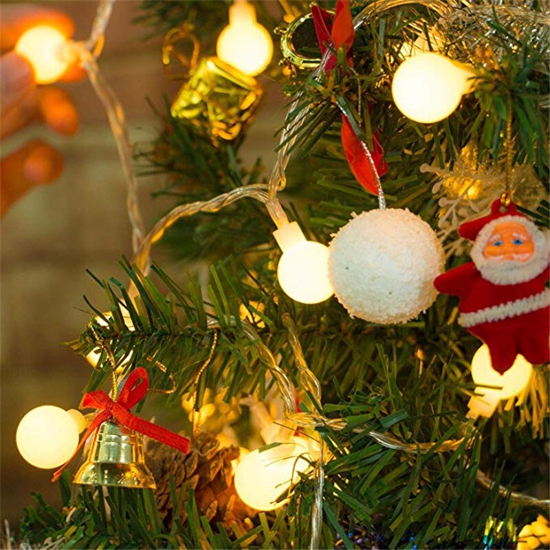 Eclh krans 3m 5m 10m usb 5v led boll slingljus år hem julbelysning inomhus krans bröllop jul dekoration ljus