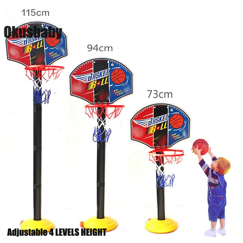 Indoor Outdoor Adjustable Portable Basketball Toy Set with Stand Ball Baby Sports Toy Balls Set For Children Games Kids