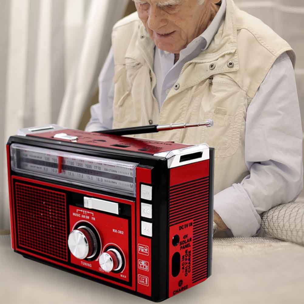 Rétro lecteur MP3 haute sensibilité Rechargeable Portable Radio lampe de poche AM FM SW Led extérieur maison multifonctionnelle TF USB