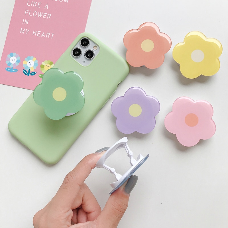 Epoxy Resin Universal Fresh And Lovely Flowers Foldable Grip Tok Bracket Mobile Phone Ring Bracket Mobile Phone Accessories