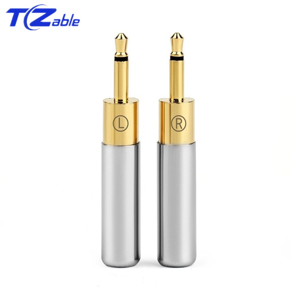 2.5MM Mini Jack Headphone Adapter Gold-Plated Plug Audio Connector Mono Male HD700 HE400i DIY Jack Solder High Fidelity Plug: Silver / 10 pair