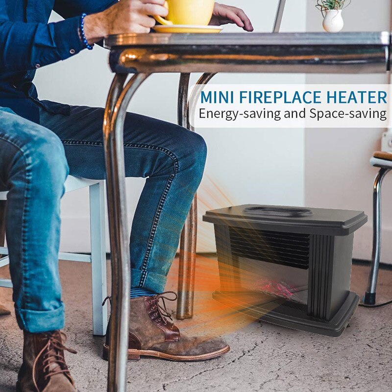 Bathroom Electric Fireplace Heater Remote Control Heater Simulation Flame Heating Portable Fireplace Heater For Bedroom Office