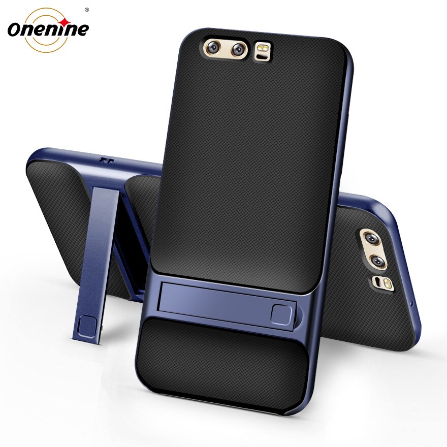 Armor Cover Cases for Huawei P10 P 10 Plus Case Silicone Cover 3D Kickstand Hybrid 360 Protection Cell Phone Back Fundas Carcasa: for Huawei P10 / Royce Navy
