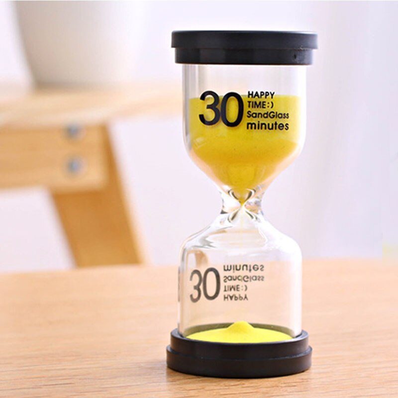 Desktop Sand Clock Timer 10 Minutes / 15 Minutes / 30 Minutes Children's Brushing Striking Hourglass Timer Home Decorations: Yellow / 15min