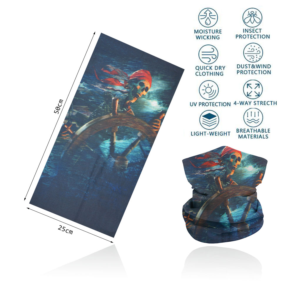 Bandana visage crâne pour cyclisme randonnée pêche Protection UV guêtre de cou à séchage rapide hommes femmes squelette impression foulard cagoule: Argent