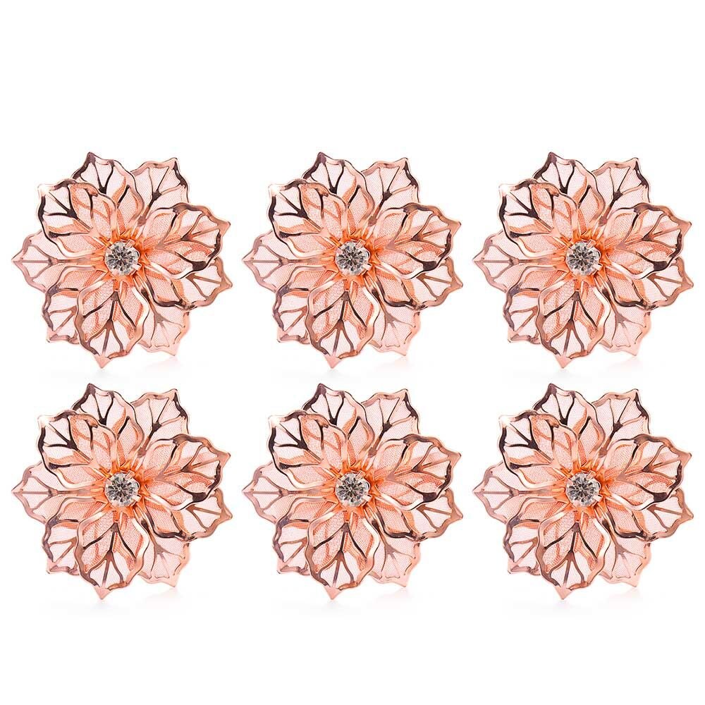 Restaurant Kitchen Gadgets Party Supplies Christmas Ornament Napkin Buckle Napkin Rings Table Decoration Towel Holder: rose gold-6PCS