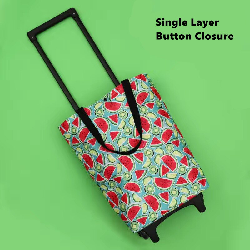 Opvouwbare Boodschappentas Vrouwen Grote Pull Winkelwagen Boodschappentassen Voor Organisator Draagbare Groenten Trolley Tassen Op Wielen De markt: Buttons watermelon