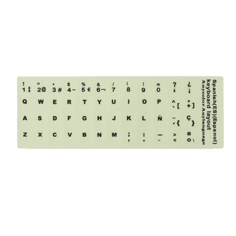 Luminous Waterproof Keyboard Stickers Fluorescent Keyboard Stickers Protective Film Layout with Button Letters for English key: 6