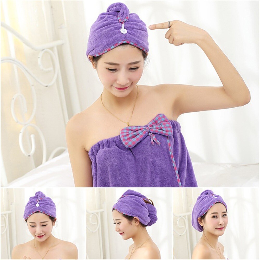 Secador de microfibra para cabello, toalla de secado rápido, gorro de turbante, herramienta de baño para el hogar