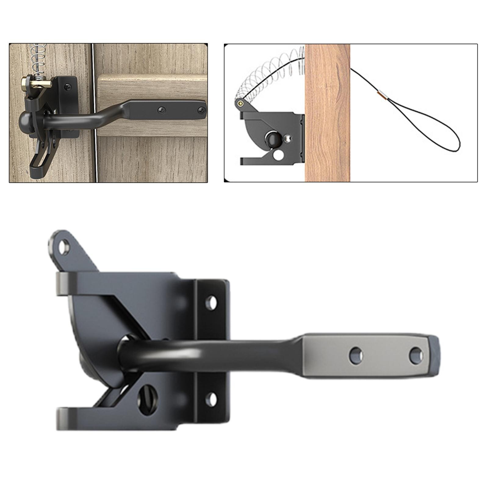 Gate Latch Spring Door Latch Hardware Self Locking Fence Lock for Outdoor Wooden Gates
