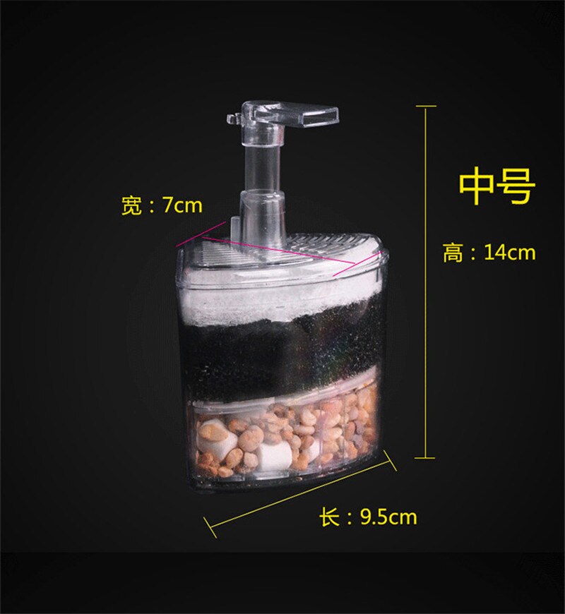 1pc s/m/l aquarium hoekfilter luchtgedreven garnalen aquariumfilter biochemische keramische spons accessoires zuurstofpomp: Xy -2008 ( hoek)