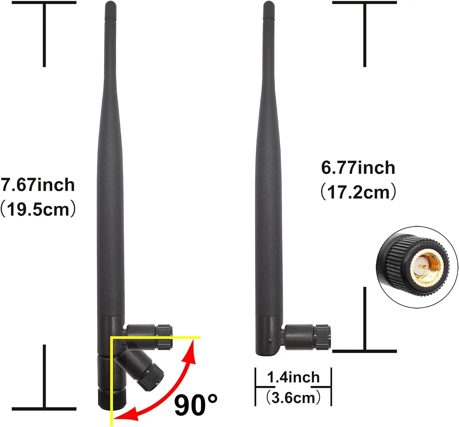 Kommunikationsantenne 868/915MHz LoRa drinnen Omni 5dBi gewinnen SMA männlich + 15cm Verlängerungskabel