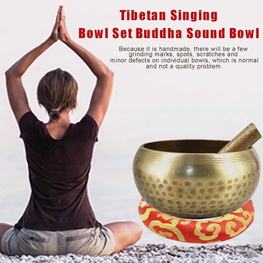 Tibetan Singing Bowl Set Buddha Sound Bowl Nepal Handmade Meditation Chanting Bowl For Healing And Mindfulness