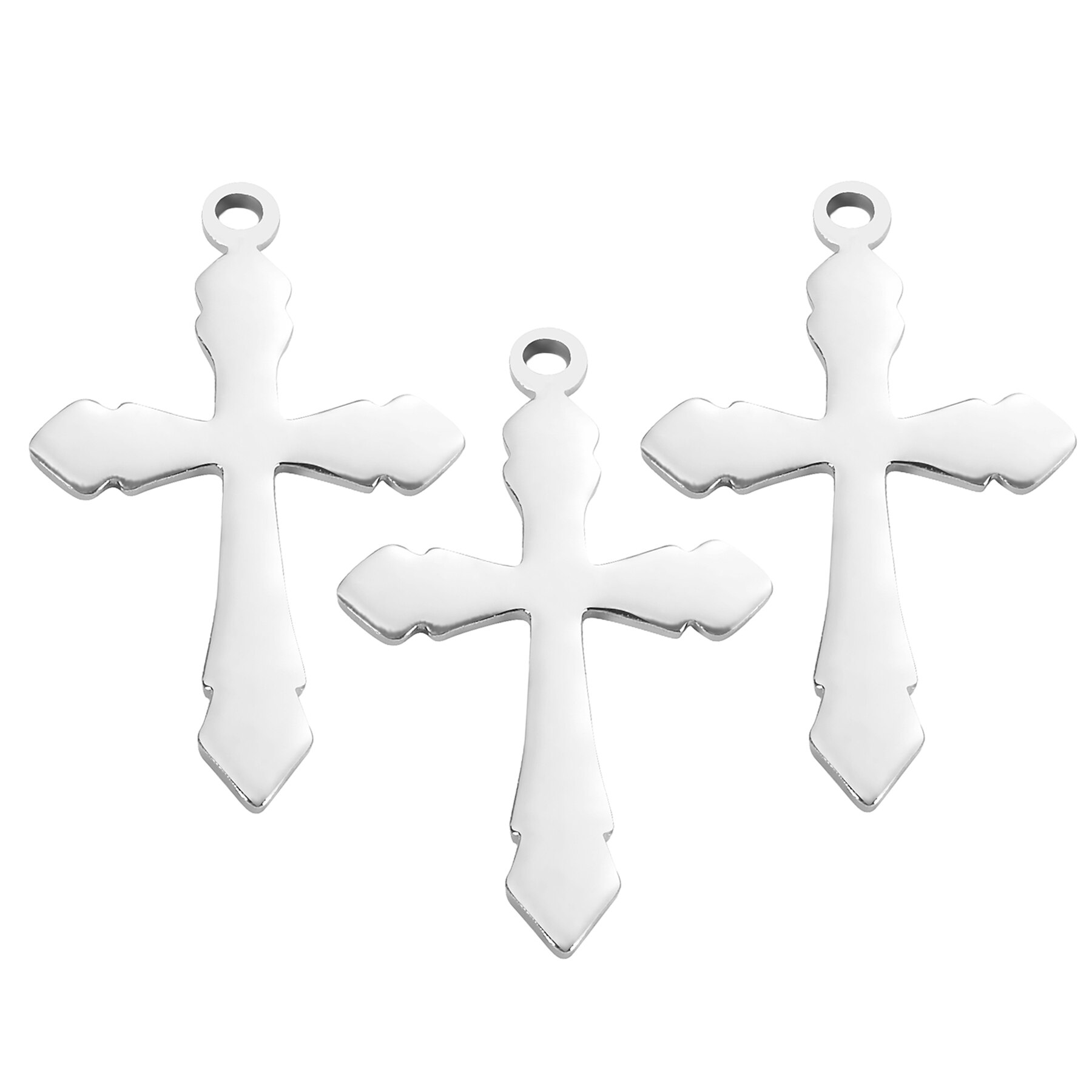 50Pcs Stainless Steel Cross Charms Pendant Jewelry Making DIY Charms Handmade Finding