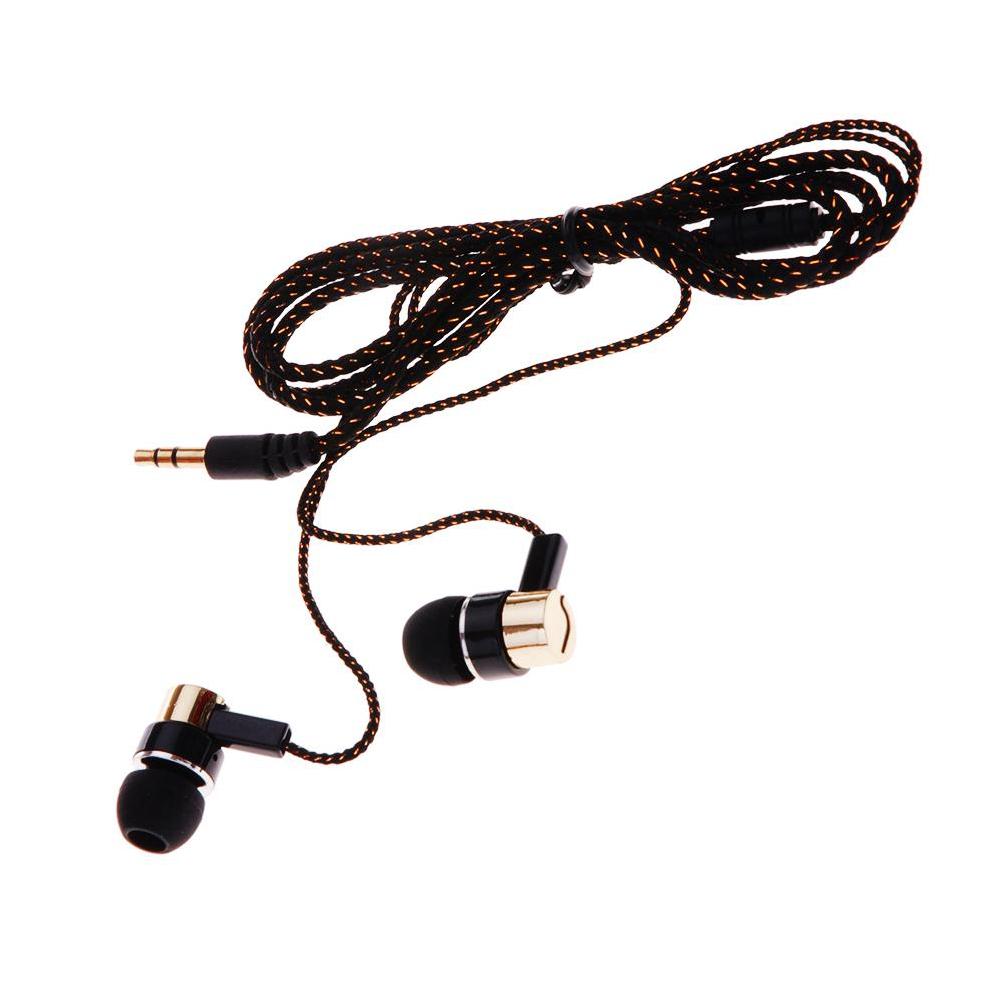 Moda In-Ear fone de Ouvido Estéreo Fone de Ouvido fone de Ouvido Fio Trançado esporte fone de ouvido para a execução de música Do Telefone PC Fone de Ouvido: Ouro / Dourado