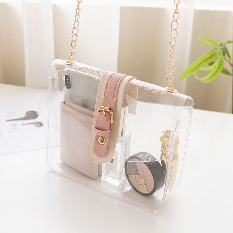 Casual Transparante PVC Jelly schoudertassen voor Vrouwen Reizen Handtassen Crossbody Mobiele Telefoon Portemonnee Dames Meisje