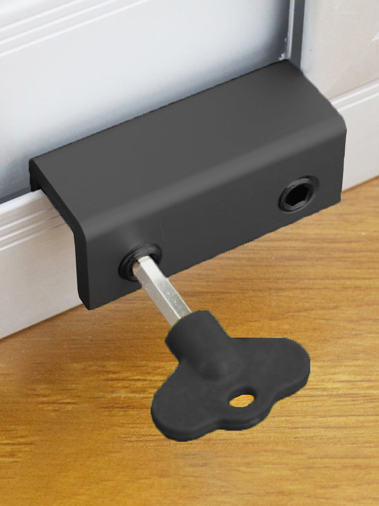 Sliding Door Window Lock with Key Wrench Door Frame Security Lock Aluminium Alloy Window Limit Stop Locks Kid/Children Guards