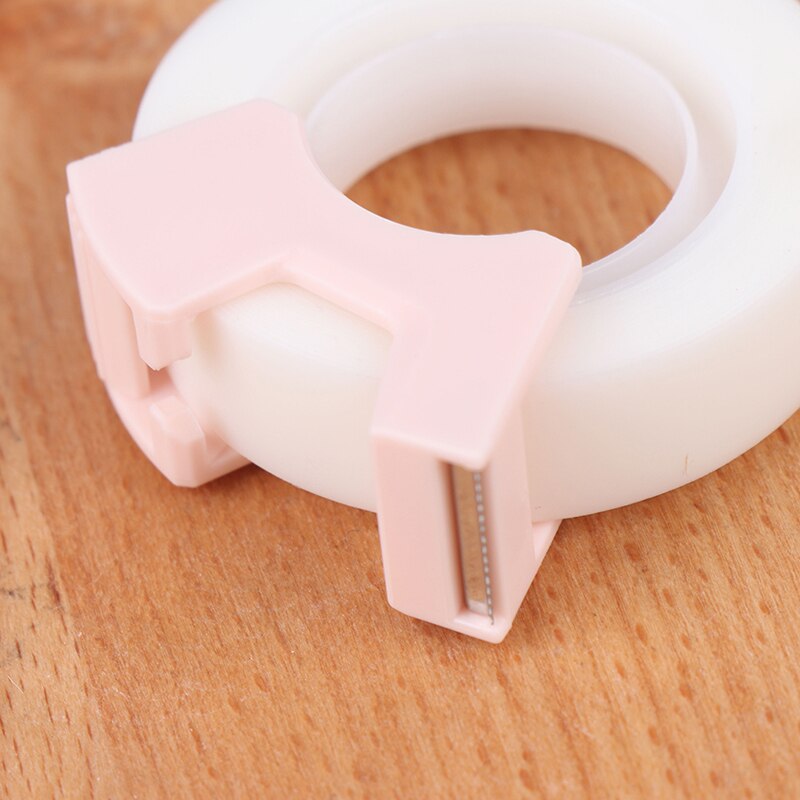 3pcs/Set 2pcs adhesive tape with 1 small tape cutting tool writable Invisible tape protable tape cutting dispenser stationery