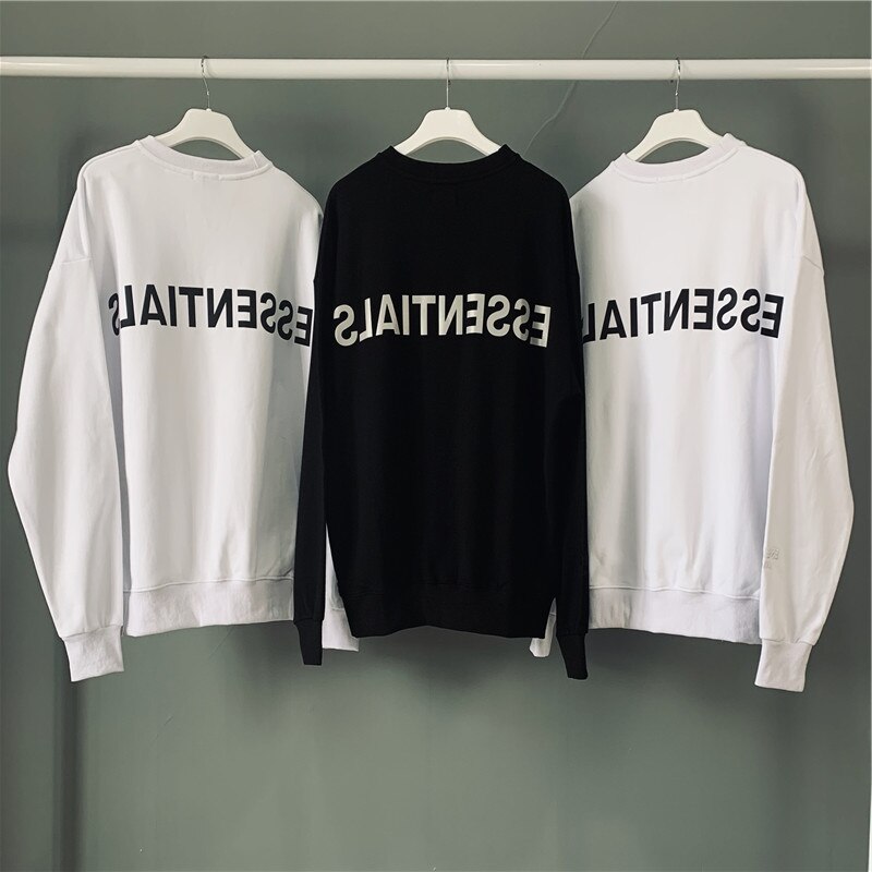 S-3XL NEBBIA Elementi Essenziali Degli Uomini Felpe Sport Felpe A Maniche Lunghe Sciolto Lettere di Stampa Ovesized Maglione Bianco E Nero Pullover Cappotto