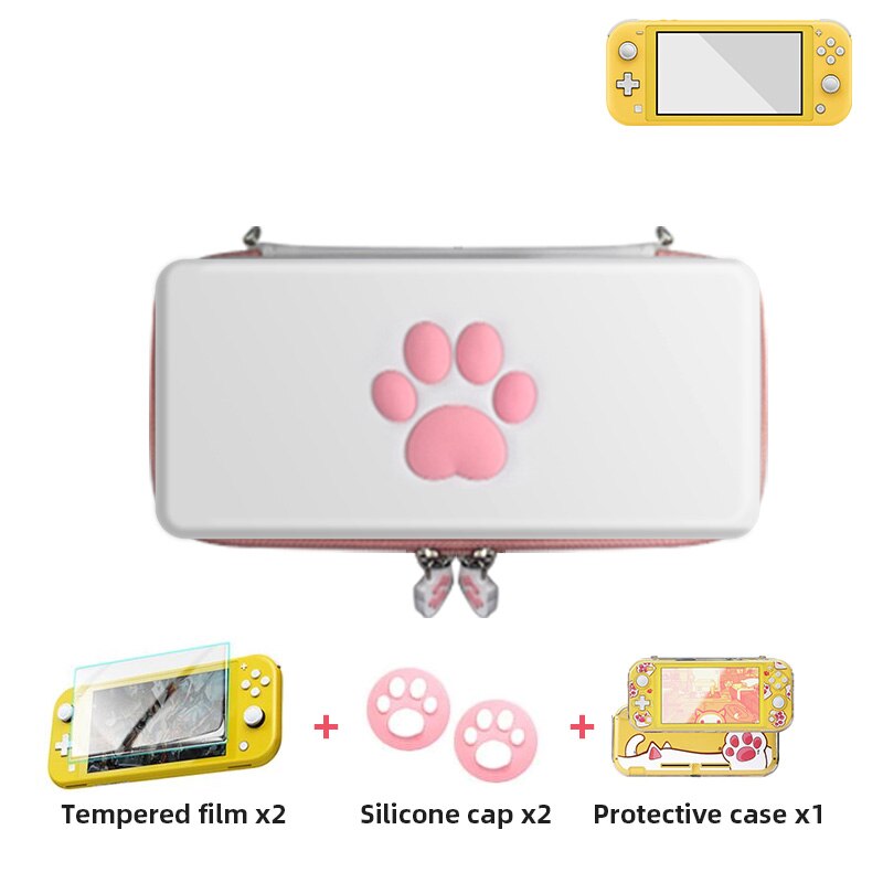 DATA FROG Cute Cat Paw Bag For Compatible-Nintendo Switch Console Hard Portable Travel Carrying Case For Switch Lite Accessories: For NS lite 02