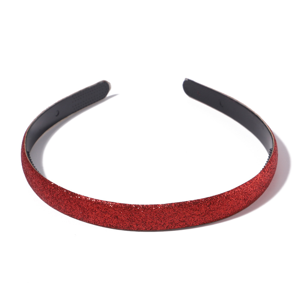 Macaron Sparkly Headbands Hairband Children Shining Head Hoop for Girls Brimmed Glitter Headdress Sweet Simple Hair Accessories: S / Red