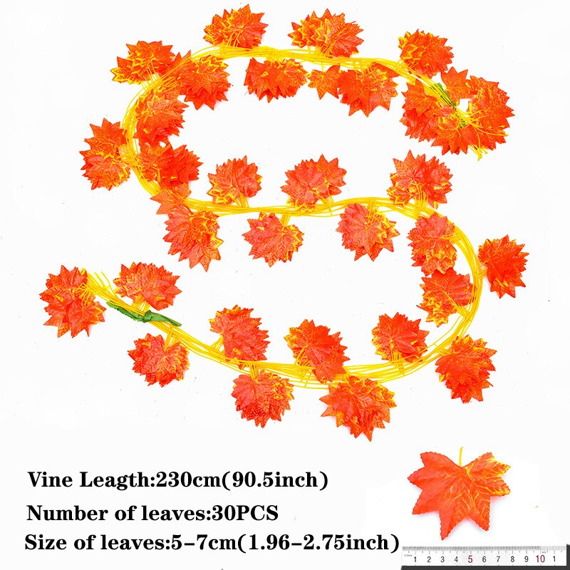230cm grønne silke kunstig hængende efeu blad krans planter vin drue blade 1pc hjem badeværelse dekoration havefest indretning: 7